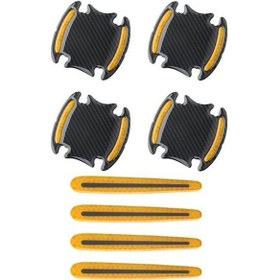 Resim Jms 3D Etkisi Çizilmeye Karşı Koruma Yaratıcı Epoksi Güvenlik Yansıtıcı 8 Adet Takım Kapı Kolu Etiket Sarı 