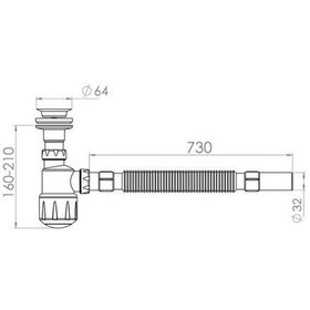 Resim Sfn04 Körüklü Tahliye Taslı Lavabo Sifonu Çap 32 