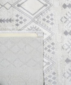 Resim Unnao Gri Geometrik Modern Geometrik Etnik Desenli Boho Makinada Yıkanabilir Hafif Hav Toz Vermez Leke Tutmaz Kaymaz Taban Dijital Makine Baskı Halı Oturma Odası Salon Yolluk Koridor Mutfak Halısı 