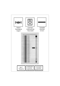 Resim West Home Makinede Yıkanabilir Kaymaz Taban Leke Tutmaz Gri Modern Salon Halısı Mutfak Halısı Ve Yolluk Wh602 Grey 