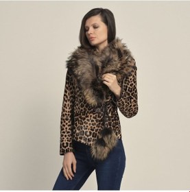 Resim Rouge Kürklü Kadın Deri Mont P253lk Leopar 