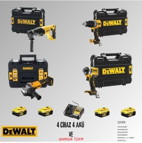 Resim Dewalt DCH133NT + DCD805NT + DCG407NT + DCF860NT 4 Adet 5 Amper Akü + Şarj Aleti Set 