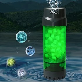 Resim Ultra-Sessiz Akvaryum Filtre Sistemi Hava Taşı ile - Tatlı ve Tuzlu Suda Kullanılabilen Daldırılabilir Sünger Medya, PVC, 37.85-151.42 L Tanklara Uyar 