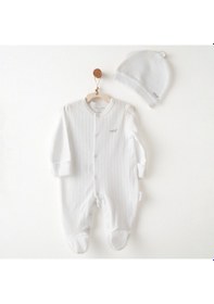 Resim Andywawa Hello Elephant Bebek Şapka Tulum Takım Ac26592 Beyaz 