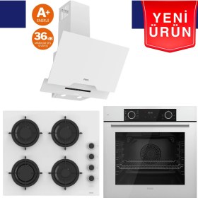Resim Ferre Silenart Yeni Seri Ultra Sessiz Beyaz Ankastre Set (QBL62CB + CS206-FA + D064 -Sa) 