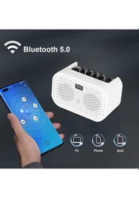 Resim Coolmusic Unıque-mını Beyaz Şarjlı Bluetooth Masaüstü Gitar Amfisi 