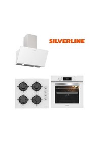 Resim Silverline BO65E4W01 - CS5349W01 - 3457 Beyaz Cam Ankastre Set 