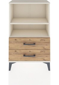 Resim Arges Komodin 2 Raflı 2 Çekmeceli 60x30x96 Aytaşı-çam Aytaşı 