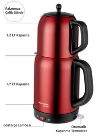 Resim Awox Fresco 2'si 1 Arada Paslanmaz Çelik 1.7 L Çay Makinesi Su Isıtıcı 
