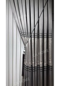 Resim Lüks Gece Parıltısı Füme Gri Pano Fon Perde Sık Pile Tek Kanat Füme 