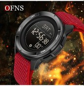 Resim Cloud011 Ofns Kırmızı Erkek Spor Saati Adımsayar Pusula Alarm Kronometre Dayanıklı Nylon Kayış Diğer 