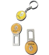 Resim Renault Emniyet Kemer Metal Toka 1 Çift + Anahtarlık 1 Adet 