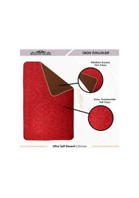 Resim Ultrasoft Desenli Kırmızı 3 Lü Banyo Paspası Halısı Seti Kaymaz T Kırmızı 