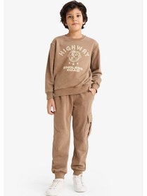 Resim Defacto Erkek Çocuk 2li Takım Baskılı Sweatshirt Eşofman Altı G4967a825wnbn589 Kahve-bn589 