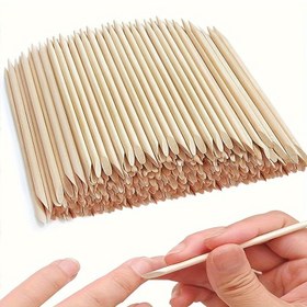 Resim 200 adet Doğal Portakal Ahşap Kukila Çıkartıcıları - Kokusuz Manikür ve Pedikür için Tırnak Bakım Araçları, Ev ve Salon Kullanımı için İdeal, Salon Kalitesi Tırnak Bakımı | Ergonomik Tırnak Aracı | Doğal Ahşap Kaplama 