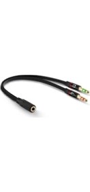 Resim Boblov Kulaklık Mikrofon Ayırıcı Kablo Y Splitter Kablo 2 x 3.5 mm 