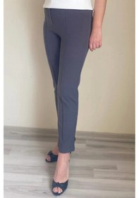 Resim Mia Butik Dertsiz Büyük Beden Koyu Gri Toparlayıcı Kumaş Pantolon Koyu Gri 
