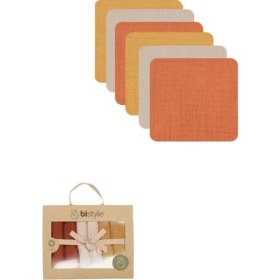 Resim 6'lı Müslin Mendil 20X20 cm 90106 Kiremit Bej Hardal 
