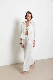 Resim Butterfly Pantolon - Ekru / M-L 
