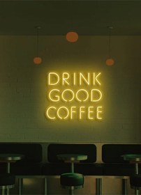 Resim Drınk Good Coffee Yazılı Neon Tabela Sarı 