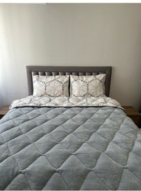 Resim Çift Taraflı Wellsoft Lüks Gri Yorgan Gri 