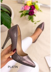 Resim Asya Kadın İnce Topuklu Stiletto Ayakkabı PLATIN 