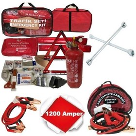 Resim Trafik Seti 3'lü Set Muayene Uygun Trafik Seti+Takviye Kablosu+Bijon Anahta 