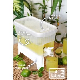 Resim Vienev 4 Litre Su ve Limonata Sebili Beyaz 