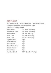 Resim Maxtone Mxc-3017fbk 5 Parça Akustik Davul Seti - Siyah Başlangıç/orta Seviye 22 İnç Bas Davul, Standart Tom Ve Trampet Dizilimi, Zil Paketi, Tabure Ve Hardware Dahil Komple Set 