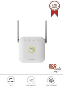 Resim Torima WR-25 Beyaz Wifi Sinyal Yakınlaştırıcı Güçlendirici Router 300Mbps 