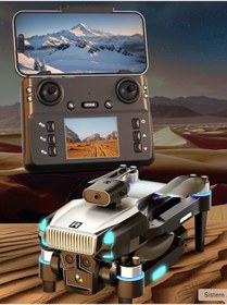 Resim D9 Akıllı Kameralı Drone 50x Zoom Fırçasız Motor Optik Akış Led Işıklı Yedek Pilli 