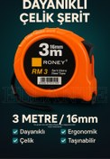 Resim ellante Roney 3M 16mm Çelik Şerit Metre – Dayanıklı ve Ergonomik Ölçüm Aleti 