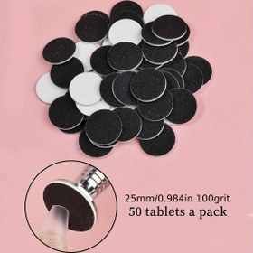 Resim 50 Adet Tırnak Sanatı Zımpara Diskleri - 100 Kum, Elektrikli Tırnak Matkapları için Dayanıklı Plastik Tırnak Eti & Ölü Deri Temizleme Pedleri, Kokuşuz Pedikür & Manikür Araçları, Tırnak Teknisyenleri Malzemeleri 