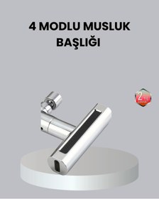 Resim shopwave ABS Pirinç Alaşımlı Musluk Başlığı 4 Modlu 360° Dönebilen ve Ekonomik 
