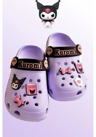 Resim Kids World Kuromi Karakter Kız Çocuk Önü Kapalı Havuz Plaj Sokak Terliği Mor 