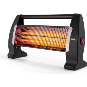 Resim END Elektrikli 3 Camlı Devrilme Emniyetli 1500W Quartz Ayak Isıtıcısı 