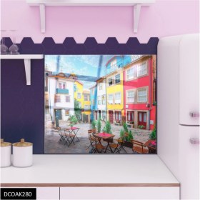 Resim Cam Ocak Arkası Koruyucu Ankastre Arkası Koruyucu | Renkli Sokak 