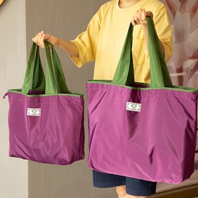 Resim Dayanıklı Nylon Alışveriş Çantası, Yeniden Kullanılabilir Büyük Kapasiteli Katlanabilir Market Torbası - Ayarlanabilir Omuz Askılı, Sızdırmaz Tasarım ve Kompakt Depolama, Günlük Kullanım İçin Çok Renk Seçeneği 