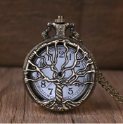 Resim Hediye Sahibi Kişiye Özel Hayat Ağacı Tasarımlı Retro Quartz Zincirli Köstekli Cep Saati 
