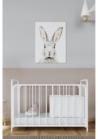 Resim Argimo Bunny Metal Bebek Beşiği Seti 60x120 Beyaz Beşik + Uyku Seti + Cibinlik + Yatak Dahil 
