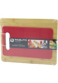Resim 2pcs Set Ahşap Bambu - Plastik Kesim Panosu - Kesme Tahtası Pls:15x25cm- Ahş:22x28cm 4989 Çok Renkli 