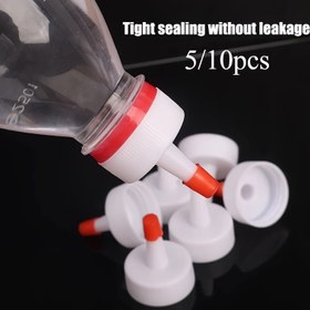 Resim 5/10 adet 28mm Şişe Kapak Ucu Dönüştürme Başlığı Plastik Evrensel Mühürleme Kapağı Kırmızı Sızdırmaz Biberon Üstü Döndürmeli Kapak 