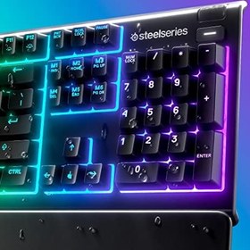 Resim Steelseries Apex 3 Gaming Klavye, 10 Bölgeli Rgb Aydınlatma, Sessiz Switch, Ip32 Sıvı Dayanıklılık, Premium Manyetik Bilek Desteği, Türkçe Qwerty 