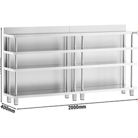 Resim Bar Çalışma Tezgahı - Paslanmaz Çelik - 2000x400mm 