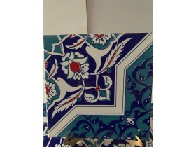 Resim Armada Çini 20x20 Cm Ac 49 Türkmen Yıldız Desenli Kütahya Çini Karo 