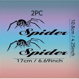 Resim Sunshine022 Kırmızı Siyah Gradyan Örümcek Desenli 2 Adet Motor Kaskı Çıkartması Pvc 