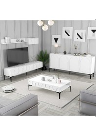 Resim Variant Lyon 3 Lü Salon Takımı - Beyaz / Siyah 