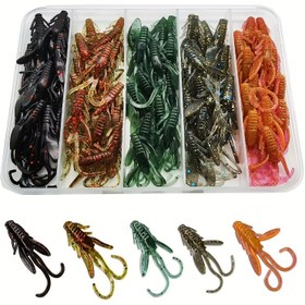 Resim 80 adet Balıkçılık Yemleri Yumuşak 4cm / 1.57in / 2.9g Karides Yemi Balıkçılık Seti 