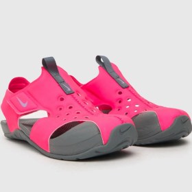 Resim Nike Sunray Protect 2 Neon Pembe Kız Çocuk Sandalet Cırt Cırtlı Düz Topuklu Rahat Tasarım 