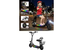 Resim Cool Wheels Elektrikli Oturaklı LED Işıklı Çocuk Scooter - 250W Yerli Üretim Harley Model (8-12 Yaş) 